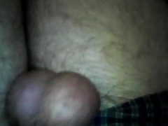Self Ballbusting with a metal rod