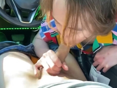 Japanese Youngster Inhales Humungous White Spunk-pump & Guzzles Geyser in the Van