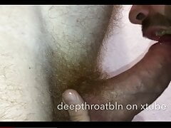 Uncut Ginger bear deepthroated to completion