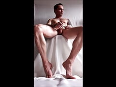 sunday morning jerk-off with lovely cumshot