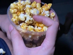 Wank off with popcorn.