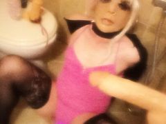 Sensual crossdresser anal play and cum