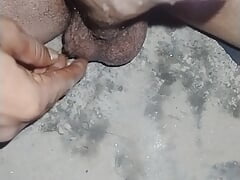 Hot Indian lund masturbation in bathroom and cum