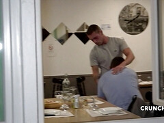 Straight boy fucking a gay in restaurant