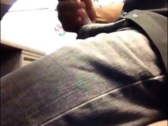 Black Cubicle Getting off: Caught Draining Off by Coworker