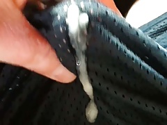 Cum in gym shorts