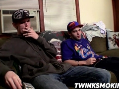 Drac and Nolan smoking and jerking their fat cocks for jizz