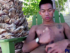 Asian, big-dick, jacking-off
