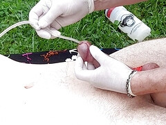 Catheter on lawn
