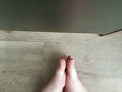 Self Footjob With Cumshot