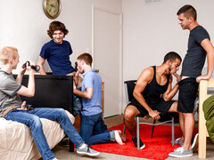 Blissful male sluts are going at it in the bedroom
