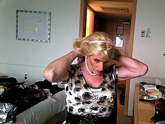 Daniella in satin and the bootie ass-plug