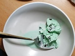 Mint ice cream w my thick fertile sperm topping