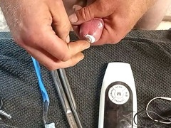 Men masturbating solo, bondage & discipline, prostate toy