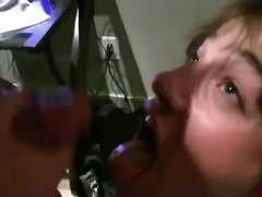 Twink doesnt like the cum I shoot in his mouth