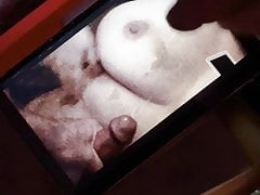 My wife Tribute to me cumming on my wifes tits