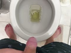 Boy pissing fat dick
