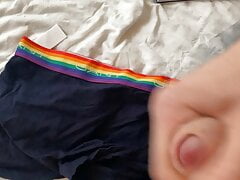 Quick wank and cumming onto boxers