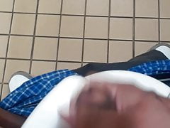 Stroking in the public restroom