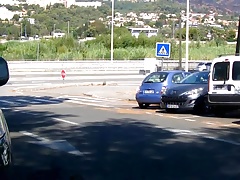 High heels on the road