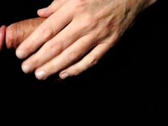 Cock grows relaxed to hard close up