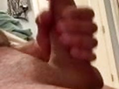 Horny daddy gets privacy in the bathroom for a quick jerk