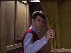 Gay little twink riding catholic priest