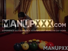 Johnny Hill outplays Damien Stone at pool game and takes his big cock