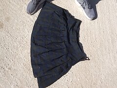 piss on green tartan skirt again