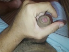 Mature guy jerking off, old man enjoying solo play