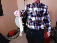 113)  Daddy Jerks on 17" Balloon after Popping 36" and Cutting 24" Balloons