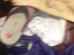 Jacking off with my Mom in laws Blue Bali bra