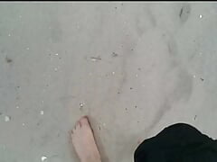 Walk in Nylon on the Beach