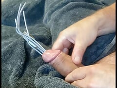 Episode 16. Three rosebud + four wire in cock. Seven objects in cock. Extreme urethral sounding + cum. Multiple sounding.