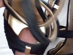 Fucking perfect sandals high heels shoejob cumshot