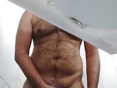 Enjoying before bathing big cock handshake