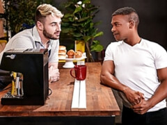 Coffee shop interracial with Adrian Hart and Michael Boston