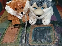 piss on fox and husky plush