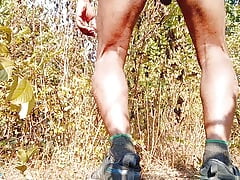 Naked boy nude and masterbating in jungle cumshot