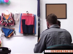 SayUncleNetwork.com - Inked young man's load blown after a raw police drilling