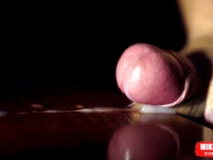 No audio - jerking off on the table and squirting with sperm