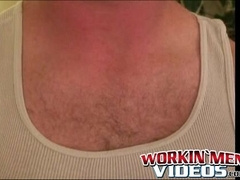 Hairy stud strokes his massive dick and shoots thick loads