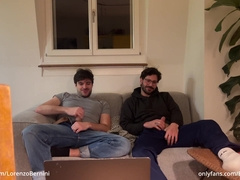 Straight Friend Helps Gay Bro Jerking Of