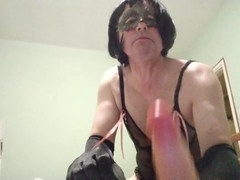 Queer sissy slut Alberna deep-throats and gets covered in cum