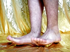 Caressing my beautiful feet