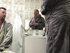Daddy fucks me good in the bathroom.