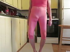 My little boner bulge in tight spandex leggings.