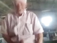 old guy showing his huge cock