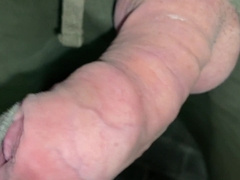Close up uncircumcised handsfree cum shot after hose pipe-absorption