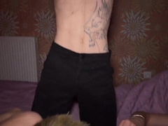 Lewd twunks tore each other's crevasses while step-father was in the supermarket